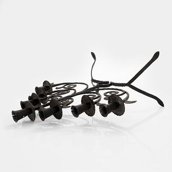 A late 1920s wrought iron candelabrum.