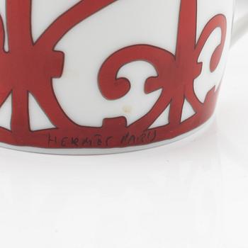 Hermès, nine-piece tea- and coffee porcelain service, 'Balcon du Guadalquivir', Paris France.