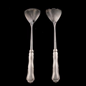 SERVERINGSBESTICK, 8 delar, silver, "Chippendale", bär diverse finska tillverkarstämplar, 1991-2013.