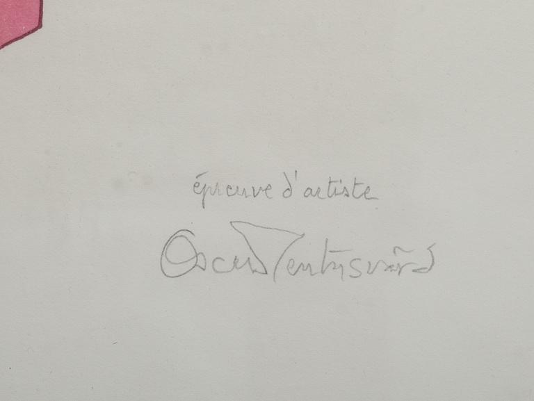 OSCAR REUTERSVÄRD, 4 st. färglitografi, signerade, E.A.