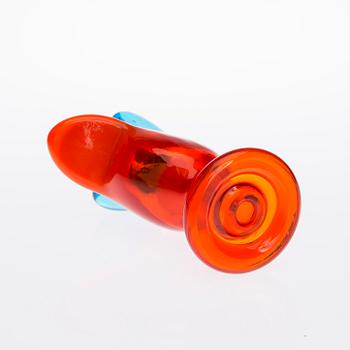 OIVA TOIKKA, FÅGEL, glas, signerad Oiva Toikka Nuutajärvi Nötsjö.