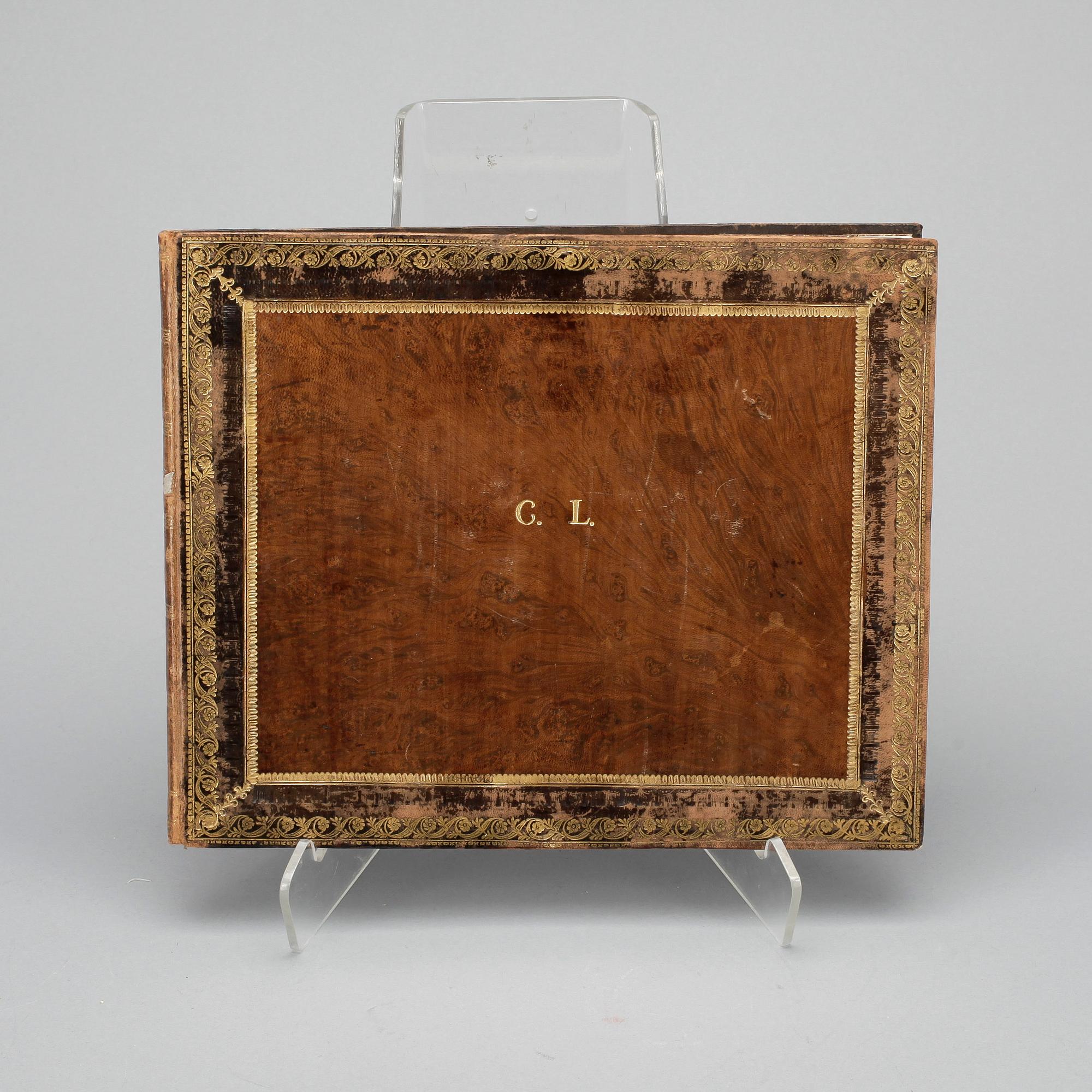 TECKNINGSALBUM, innehållande 33 teckningar och akvareller, 1850/60-tal.