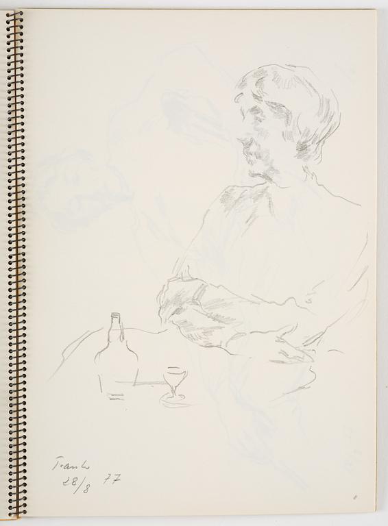 Lotte Laserstein, Skissblock med 23 teckningar varav 3 signerade.