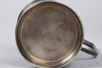 TALLRIK SAMT TEGLASHÅLLARE, trä resp silver, Sovjetunionen och Ryssland.