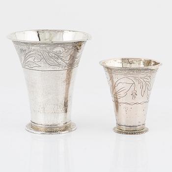 Two Swedish Silver Beakers, early 19th Century.
