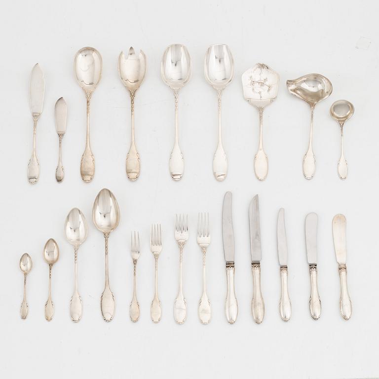 W.A. Bolin, a model F silver cutlery, Stockholm, some 1937 (91 pieces).