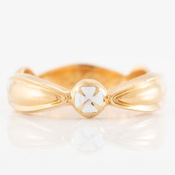 Ring, 18K gold with enamel, order ring.