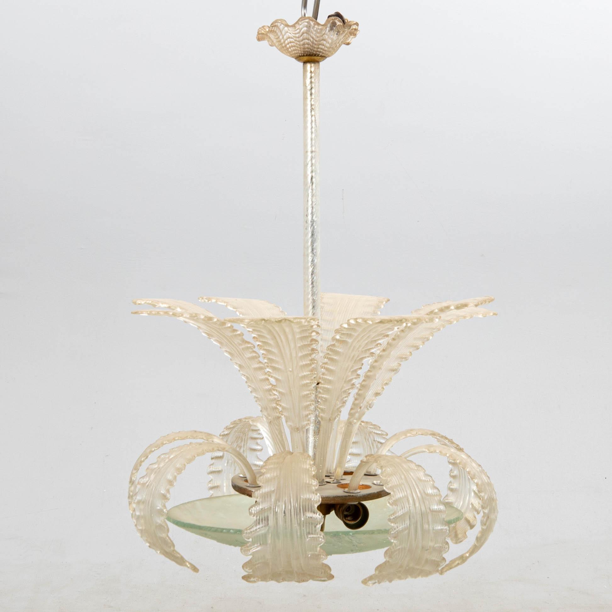 Taklampa, möjligen Orrefors, 1900-talets mitt.