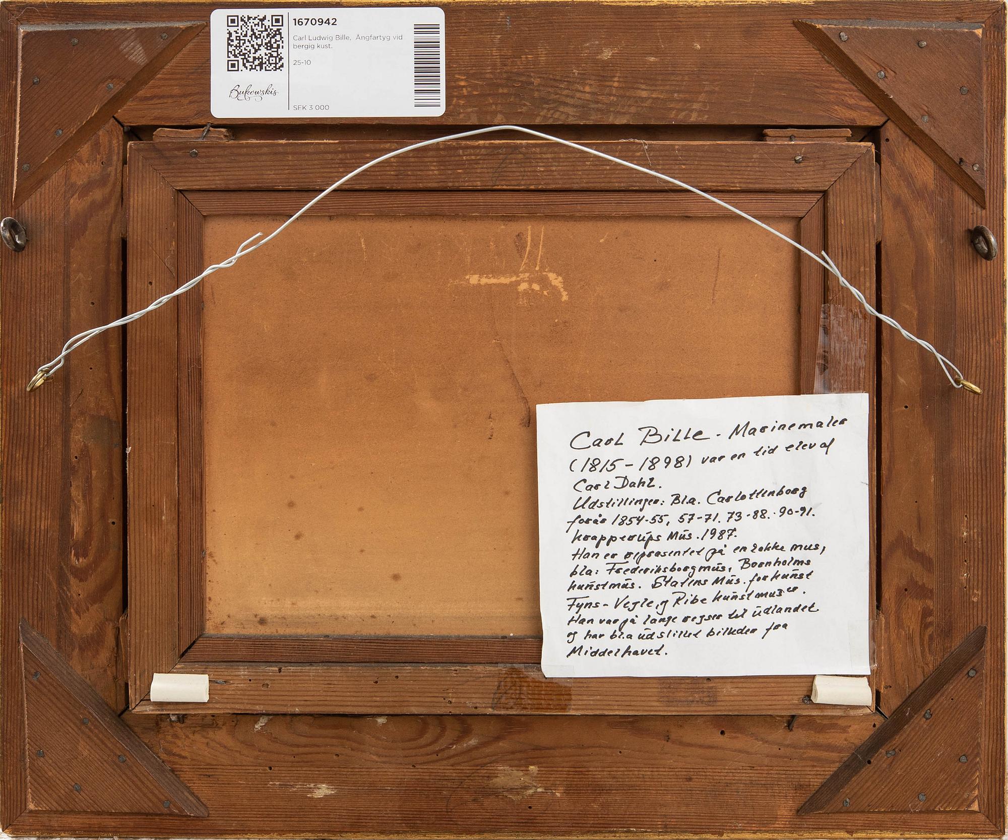 Carl Ludwig Bille,  Ångfartyg vid bergig kust.