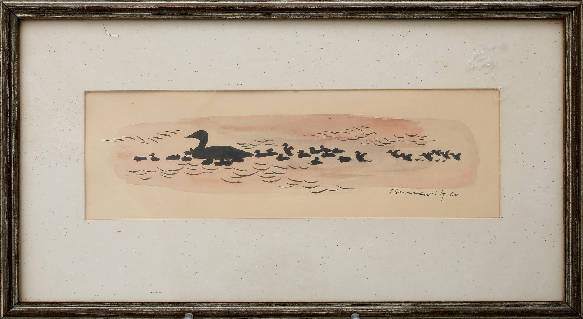 GUNNAR BRUSEWITZ, akvarell. Signerad och daterad 60.