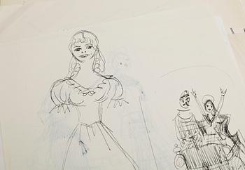 MAX GOLDSTEIN, dräktskisser, ca 80 st, delvis sign o dat.