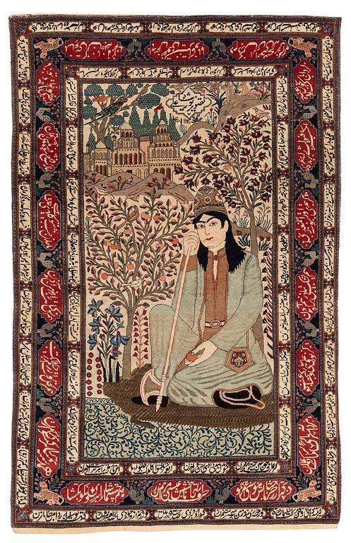 A pictoral Kashan 'Mohtasham' Central Persia, c. 205 x 130 cm.