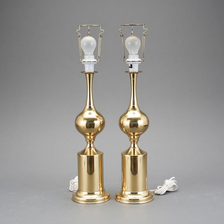 BORDSLAMPOR, ett par, 1900-talets andra hälft.