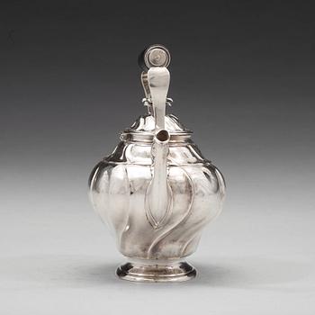 A Swedish mid 18th century silver tea-pot, mark of Jürgen Friedrich Sickman, Stockholm 1759.