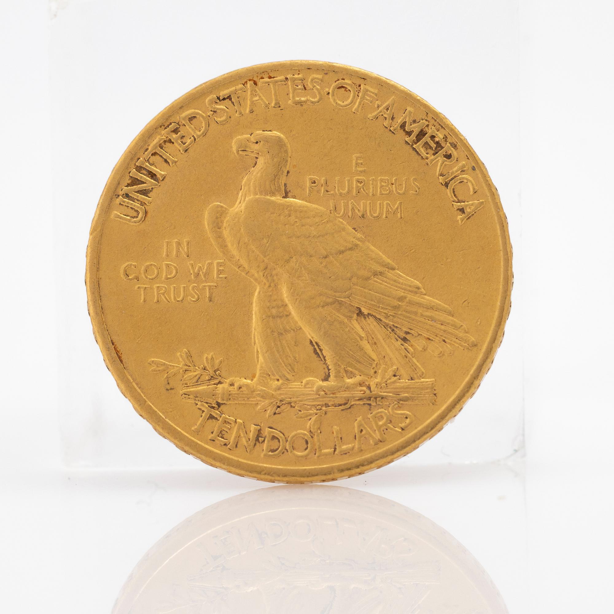 Gold coin USA, 10 dollars 1908.