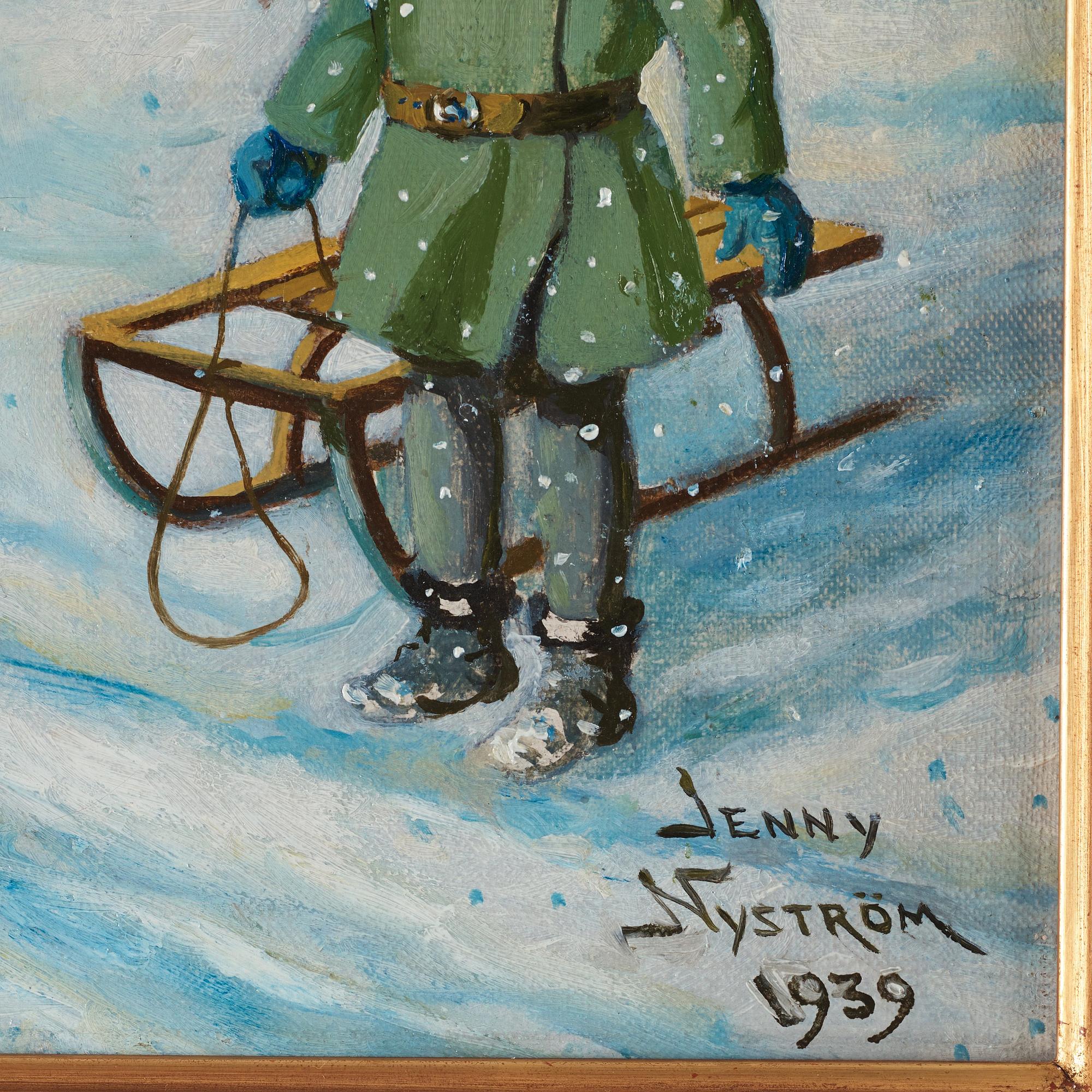 Jenny Nyström, Girl in a winter landscape.