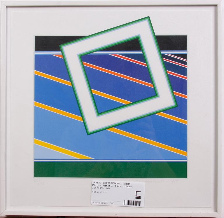 FREUDENTHAL, PETER. Färgserigrafi. Sign o numr 106/125.