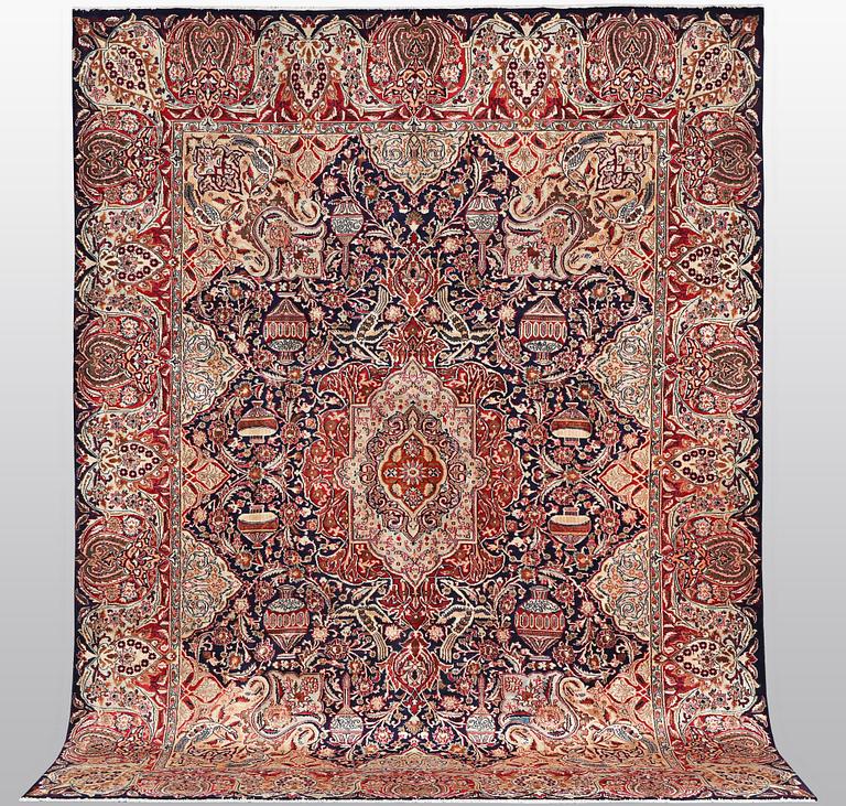 A carpet, Kashmar, ca 384 x 296 cm.