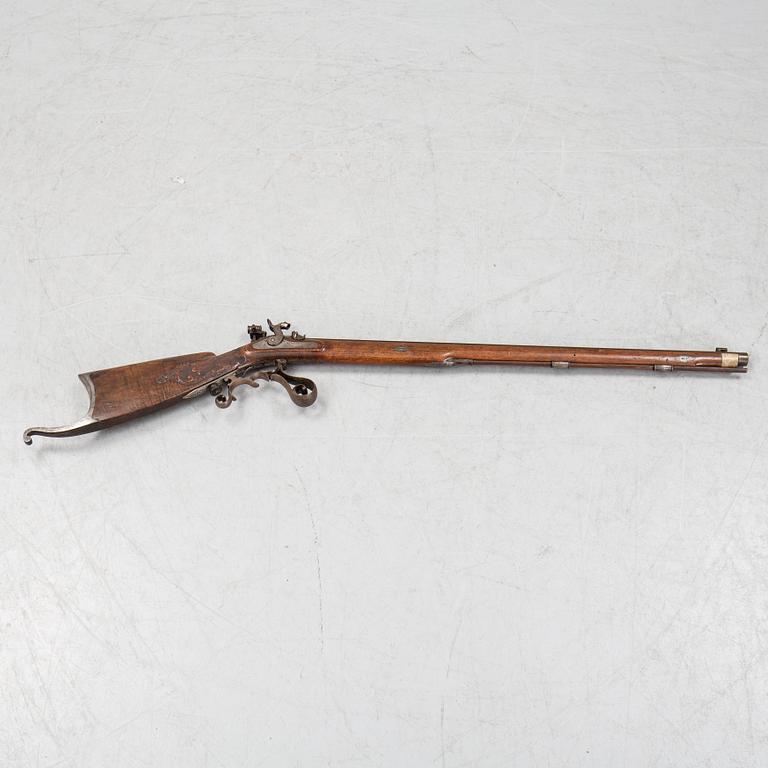 A pecussion rifle by John Donaghy, Amsterdam (1820-50).