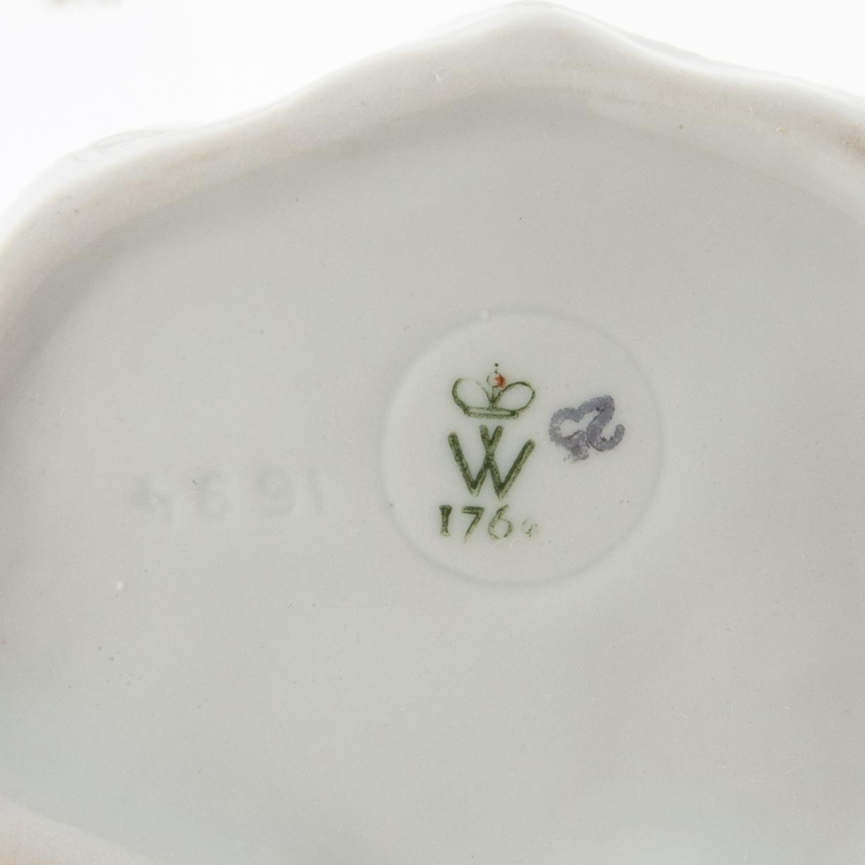 Figurines 5 pcs Royal Dux and Wallendorf, Germany mid-20th century porcelain.