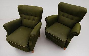 FÅTÖLJER, 1 par, 1900-talets mitt.