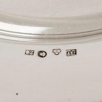 Sokerikkopari, vadit ja sirotinlusikat, hopeaa, JE Torsk, Tukholma 1902.