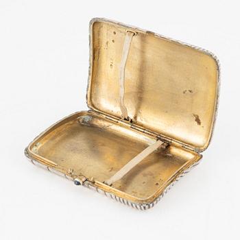 A silver cigarette case, St Petersburg, Russia, 1898-1903.