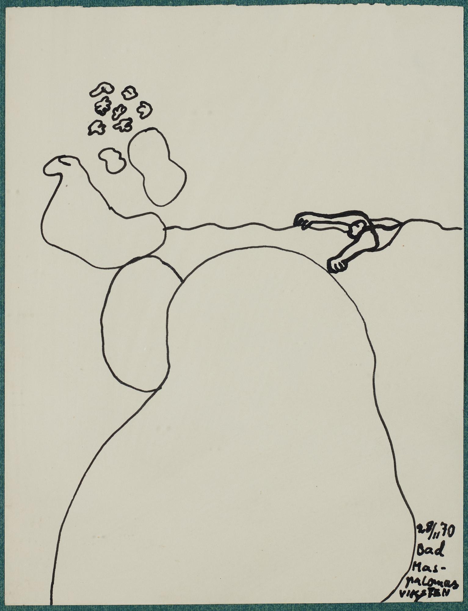 Hans Viksten, 4 framed indian ink drawings, signed and dated -70, -72, -74, -78.