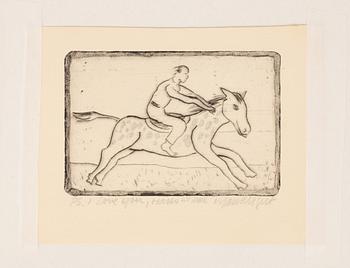 Hans Wigert, häst med jockey.