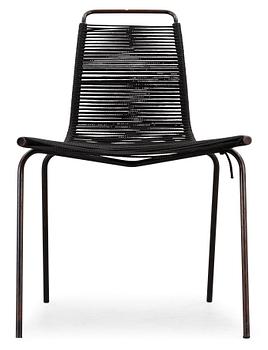 632. A Poul Kjaerholm 'PK-2' chair, probably for E Kold Christensen, Denmark, halyard seat with black enameled metal frame.