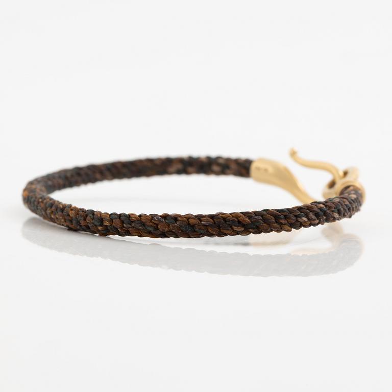 Ole Lynggaard bracelet 18K gold and textile/rope "Life".