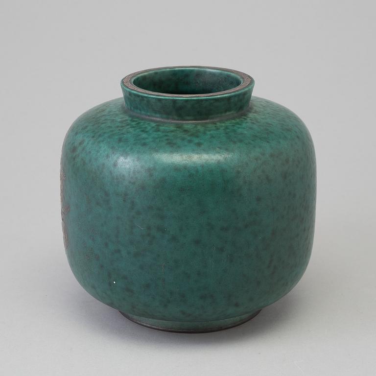 WILHELM KÅGE, an 'Argenta' stoneware vase from Gustavsberg, 1930's/40's.