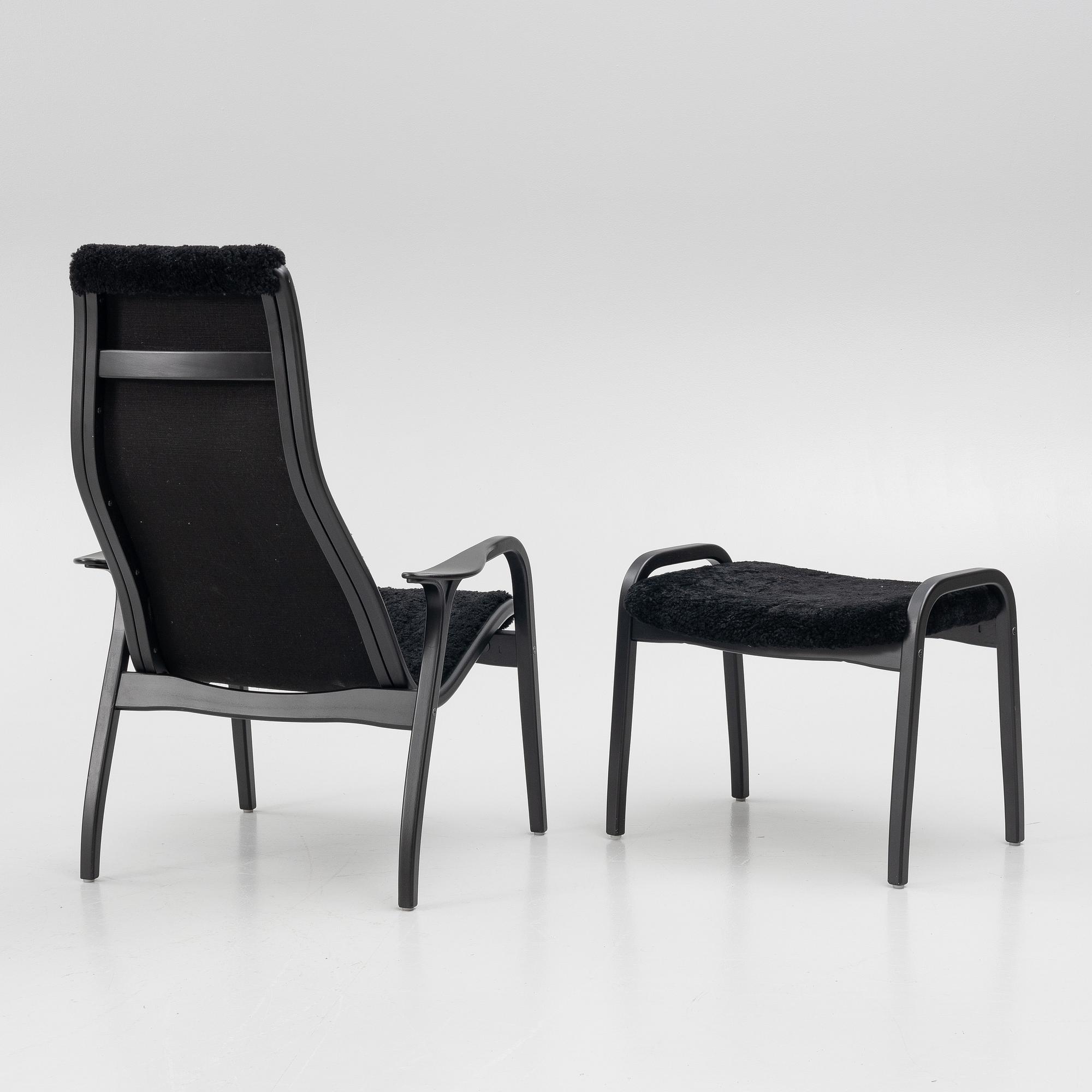 Yngve Ekström, a 'Lamino' easy chair with footstool, Swedese, 2018.