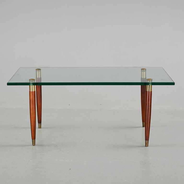 SOFFBORD, Danmark, glas och mahogny, 1950-60-tal.