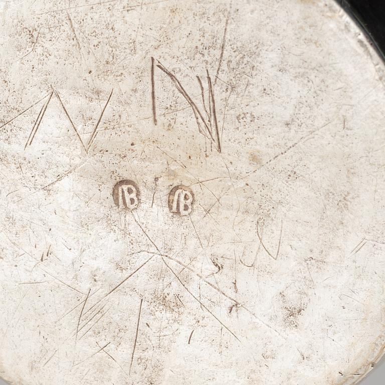 An 18th century parcel-gilt silver beaker, unidentified maker's mark IB, Northern Europe.