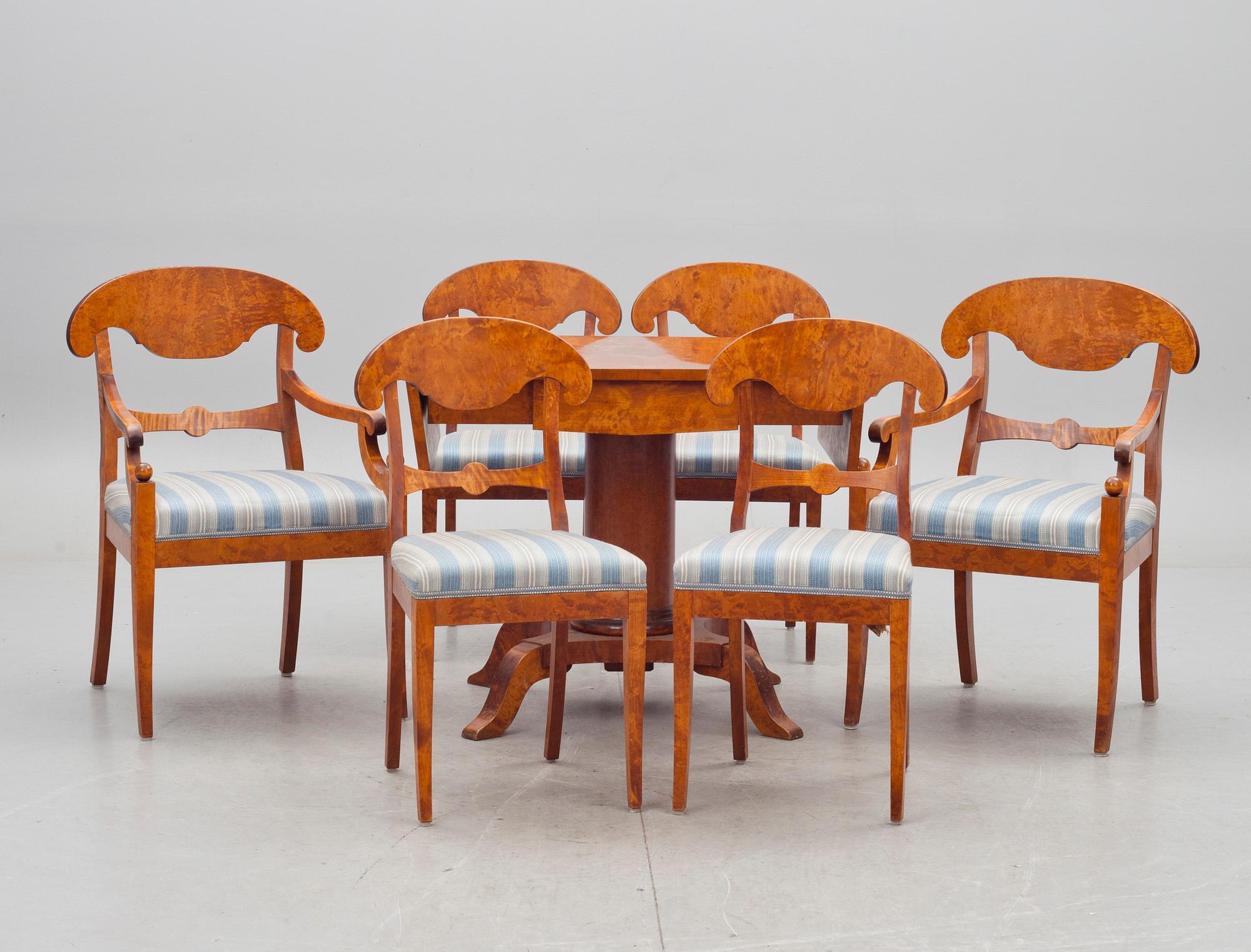 SALONGSMÖBLEMANG, 7 delar, Karl Johan-stil, 1900-talets första hälft.