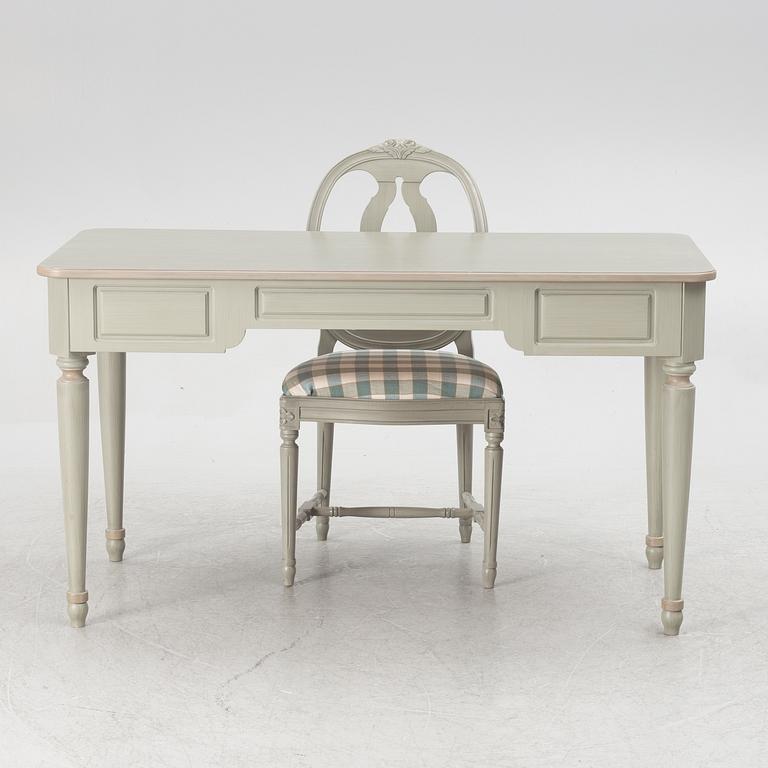A Gustavian style desk with a chair, Åmells Möbler.