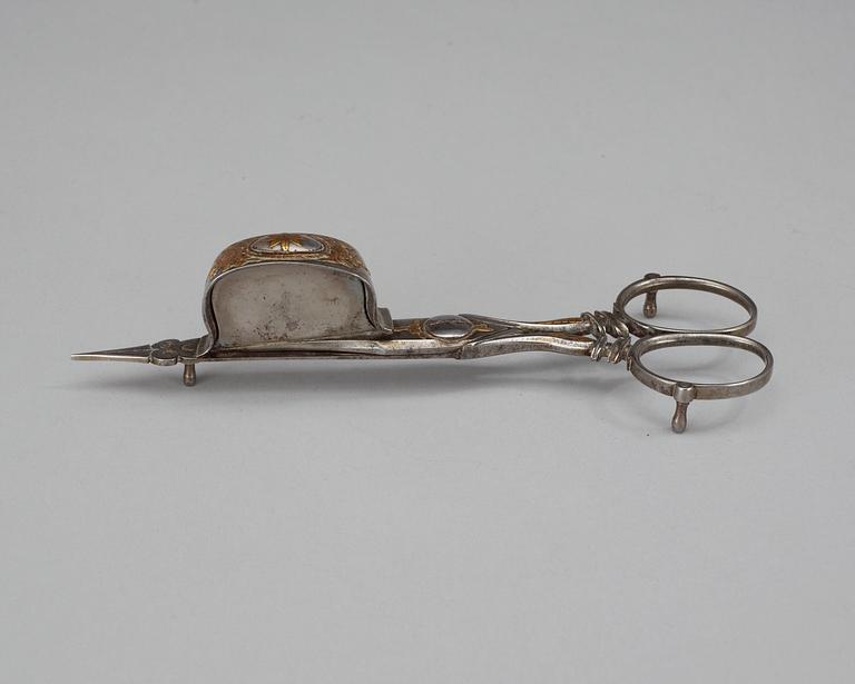 A pair of candle scissors, Russian, Tula, early 19th Century.