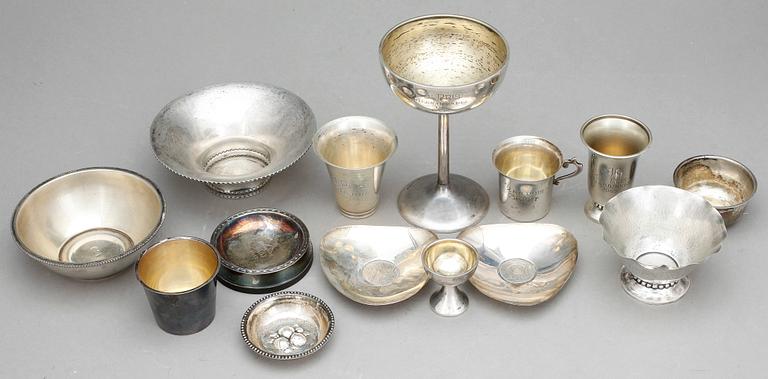 PARTI SILVER, mestadels Sverige, 1900-tal. Totalvikt 436 gram.