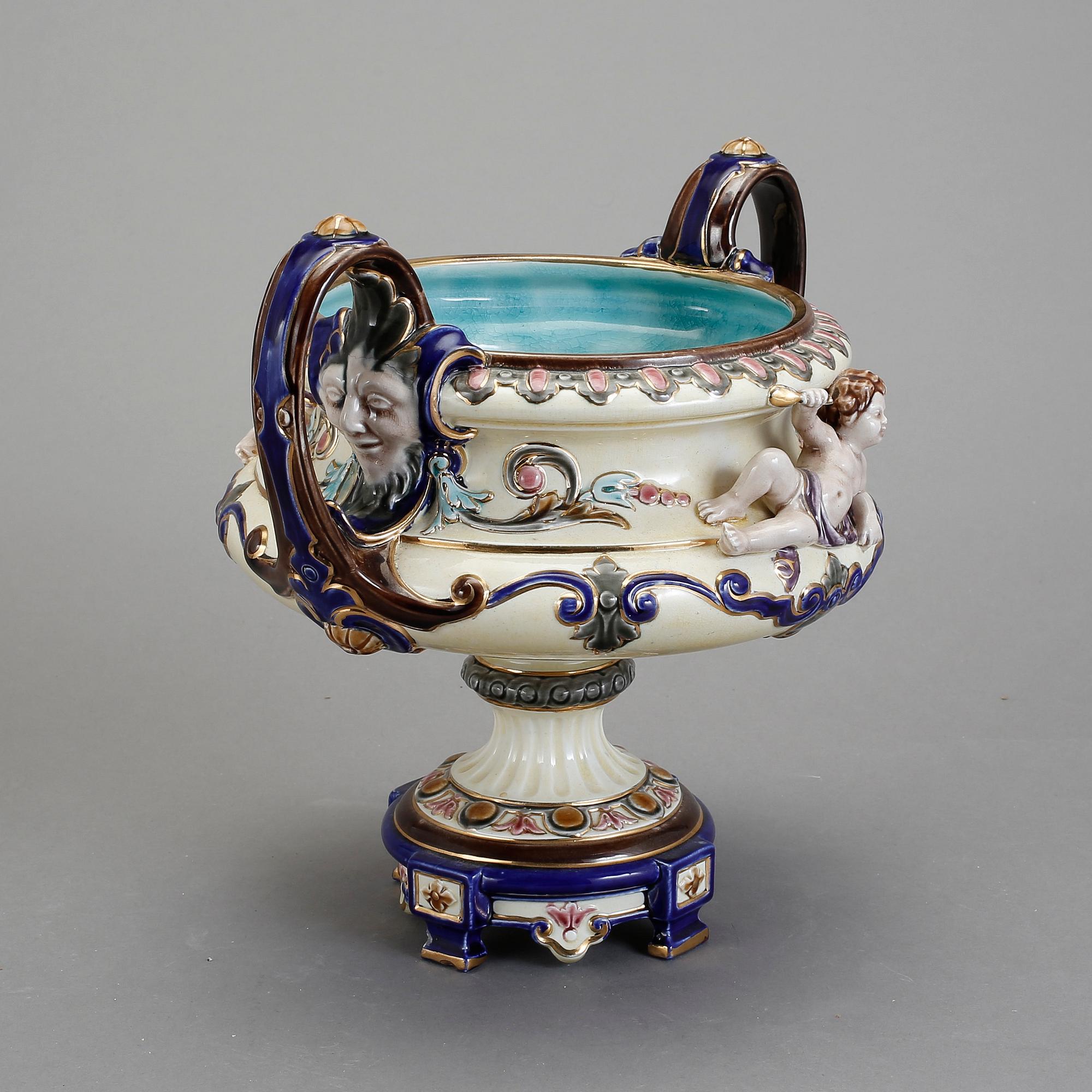 JARDINIERE, majolika, Rörstrand 1800-talets slut.