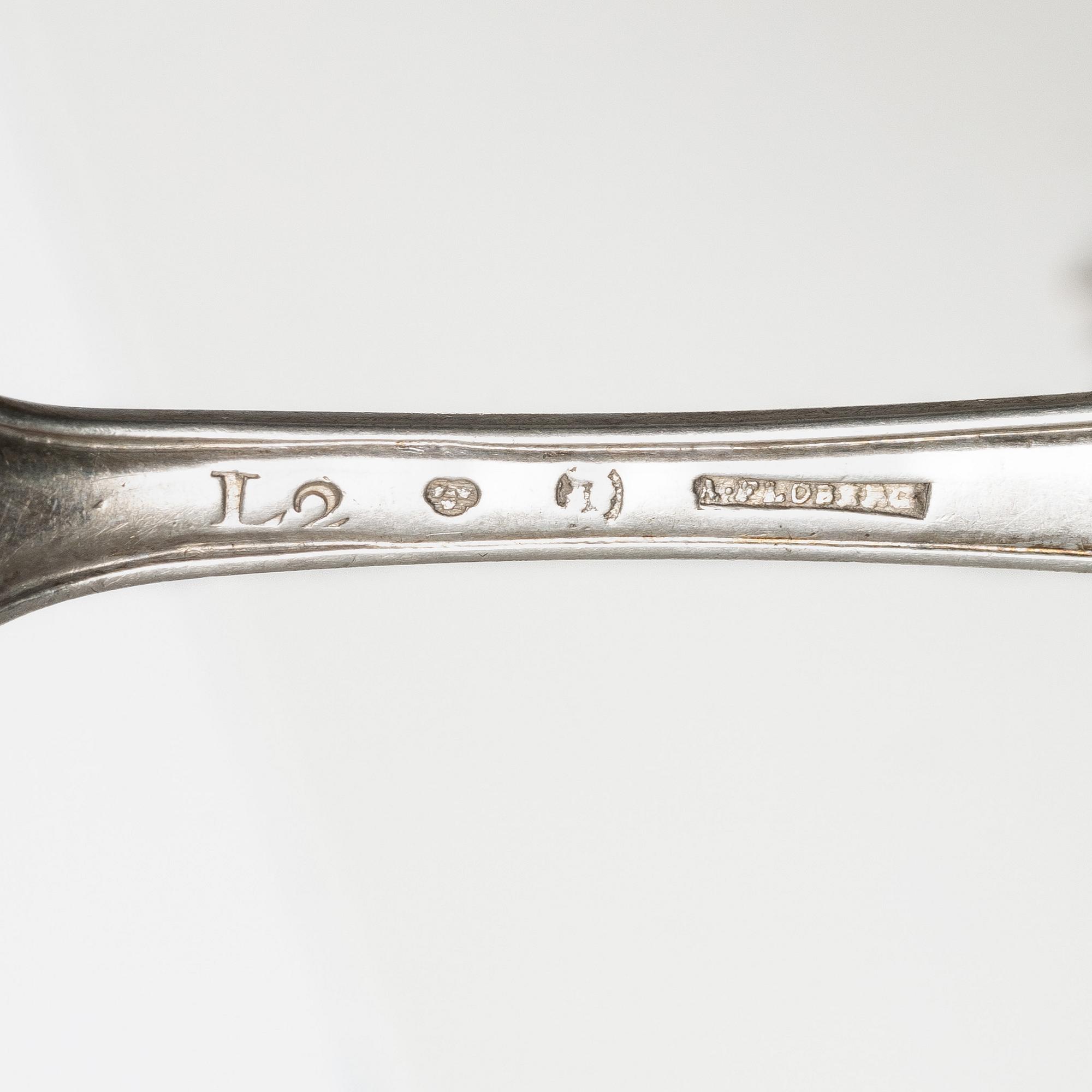 29 pieces of cutlery, various models, silver, including Anders Ulfsberg, 18th-19th century.