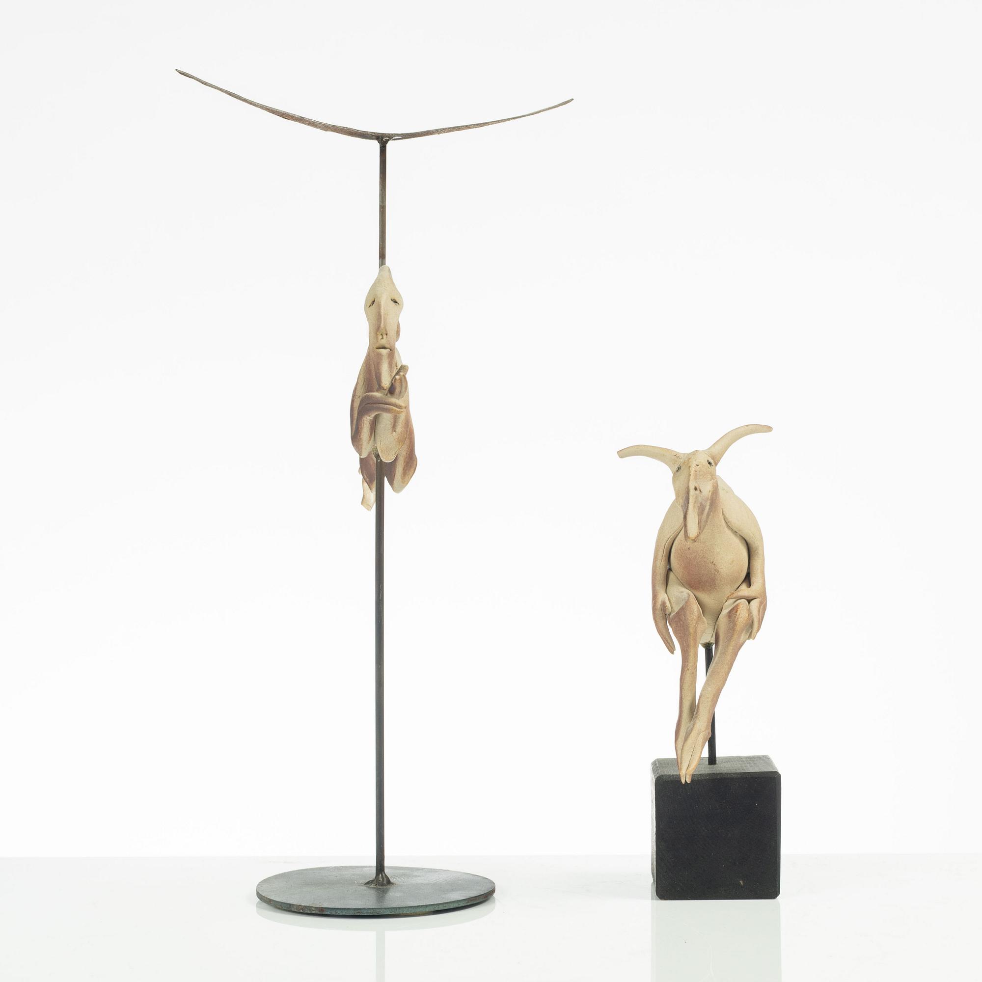 Bernt Törner, two stoneware sculptures.