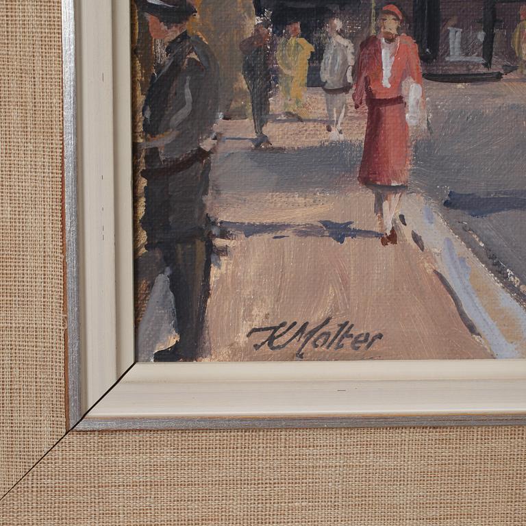 KAJ MOLTER, olja på pannå, sign.