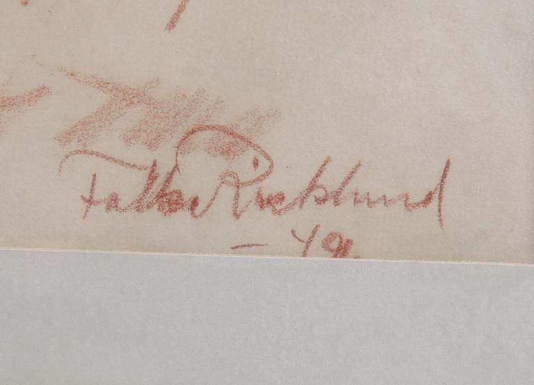 RICKLUND, FOLKE, rödkrita, sign o dat -40.