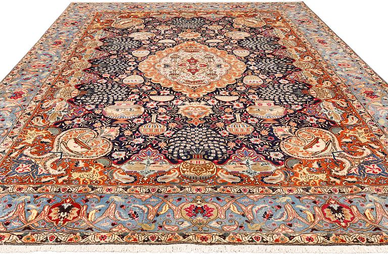 A pictorial Kashmar carpet, approx. 367 x 278 cm.