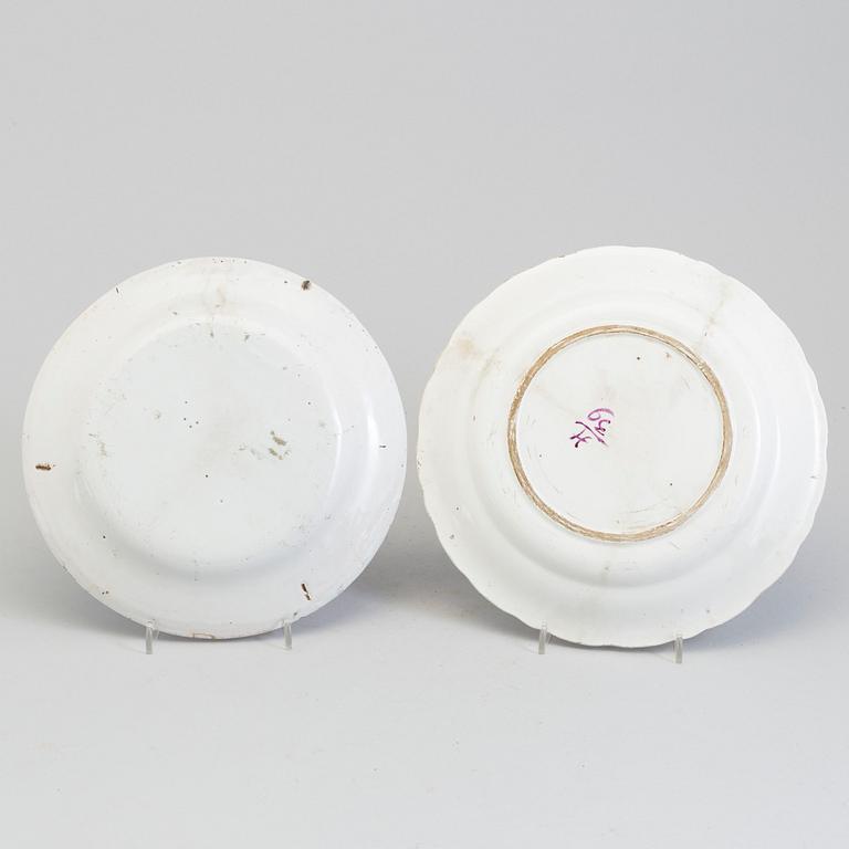 A led glazed earthenware plates, 18th Century.