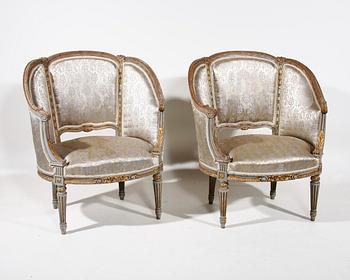 SALONGSGRUPP, 5 delar, Louis XVI-stil, tidigt 1900-tal.