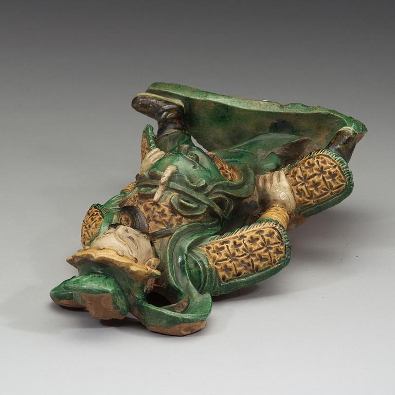 A sancai glazed figure of Guandi, Ming dynasty (1368-1644).