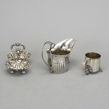 PARTISILVER, 3 st, bl.a sannolikt B Tellander, Jönköping, 1805-44. Vikt ca 184 gram.