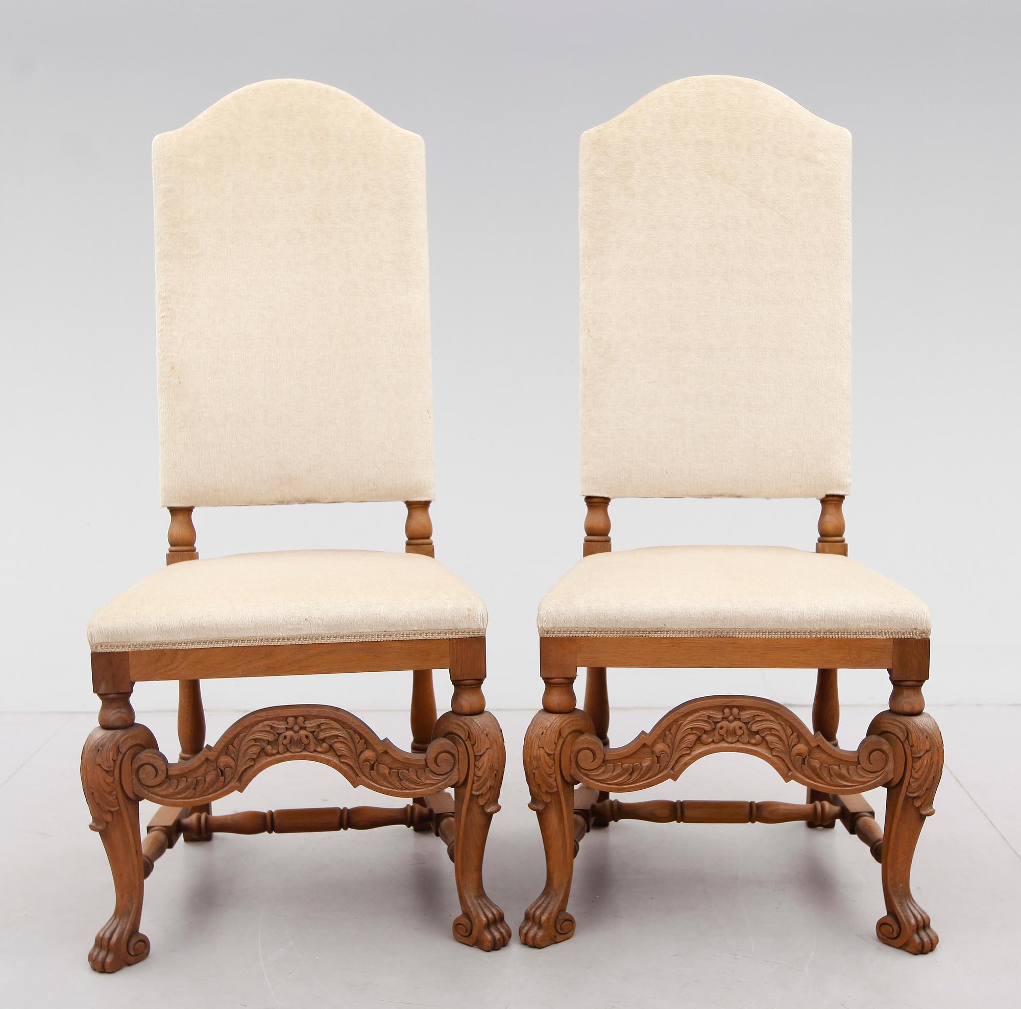STOLAR, 4 st, barockstil, 1900-talets mitt.